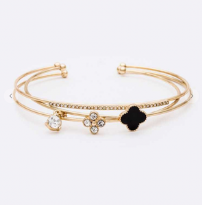 Clover Triple Wired Convertible Bangle Set