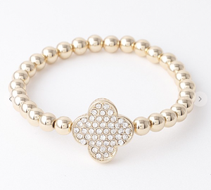 Jeweled Clover Bread Bracelet