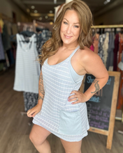Load image into Gallery viewer, Blue Crochet Pocket Dress