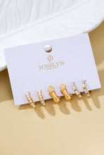 Load image into Gallery viewer, Pearl Rhinestone Multi Hoop Trio Earrings