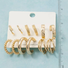 Load image into Gallery viewer, Gold Assorted Hoop Earrings Set