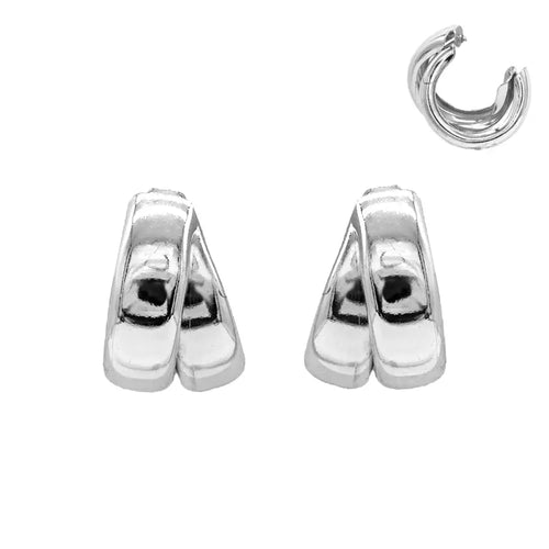 Silver Double Hoop Earrings