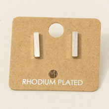 Load image into Gallery viewer, Silver Dipped Mini Bar Earrings