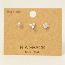 Load image into Gallery viewer, 3Pc Gold Pearl Studded Earrings