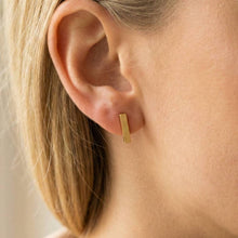 Load image into Gallery viewer, Silver Dipped Mini Bar Earrings