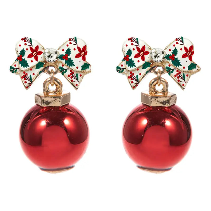 Christmas Red Ornament Earring