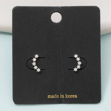 Load image into Gallery viewer, Gold Crystal Arc Earrings