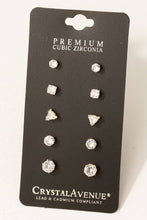 Load image into Gallery viewer, Gold 5 Pair Stud Earrings Set
