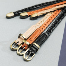 Load image into Gallery viewer, Brown Leather Braided Belt