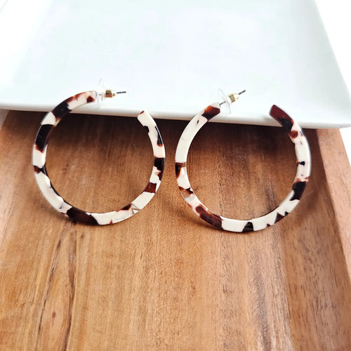 Cowhide Hoop Earrings