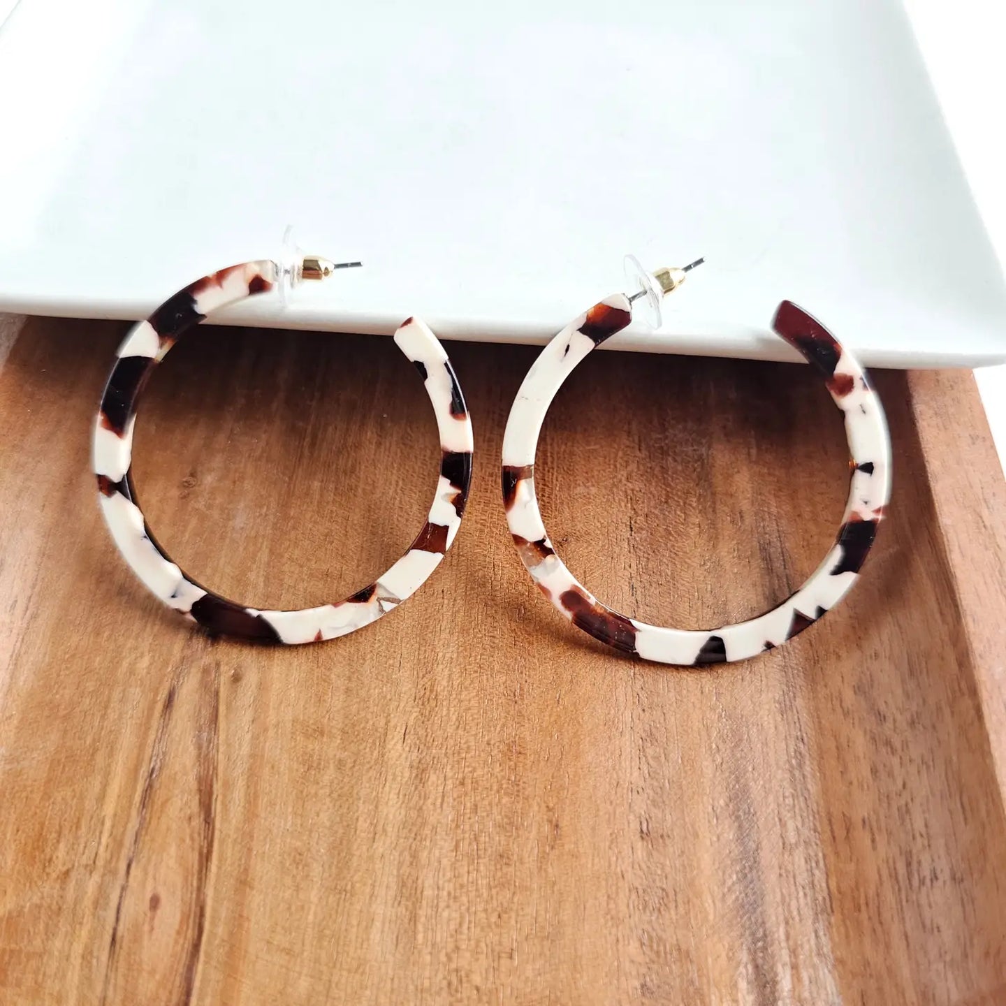 Cowhide Hoop Earrings