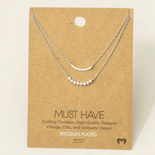 Load image into Gallery viewer, Silver Layered Bar Necklace