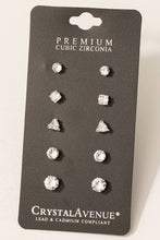 Load image into Gallery viewer, Gold 5 Pair Stud Earrings Set