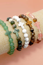 Load image into Gallery viewer, African Turq Cross Beaded Bracelet
