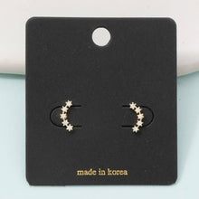 Load image into Gallery viewer, Gold Crystal Arc Earrings