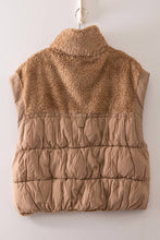 Load image into Gallery viewer, Mocha Sherpa Puffer Vest