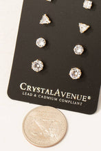 Load image into Gallery viewer, Silver 5 Pair Stud Earrings Set