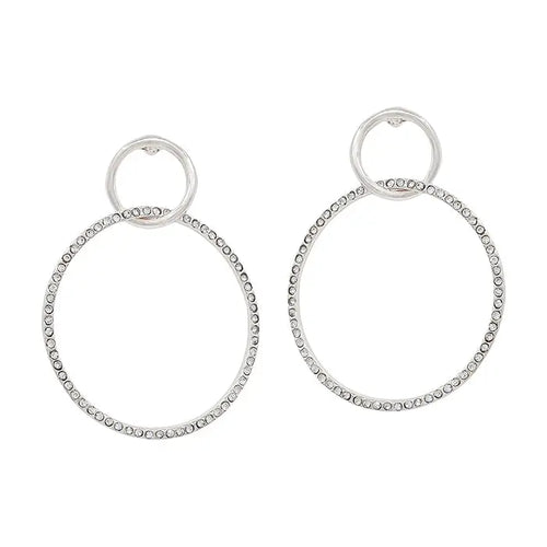 Silver Stud Hoop Earrings
