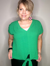 Load image into Gallery viewer, Kelly Green Bottom Tie Blouse