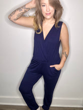 Load image into Gallery viewer, Navy V Neck Jumper