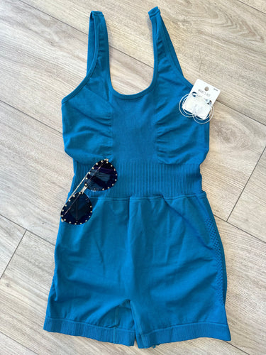 Teal Sports Romper