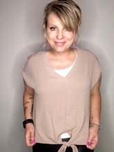 Load image into Gallery viewer, Camel Bottom Tie Blouse