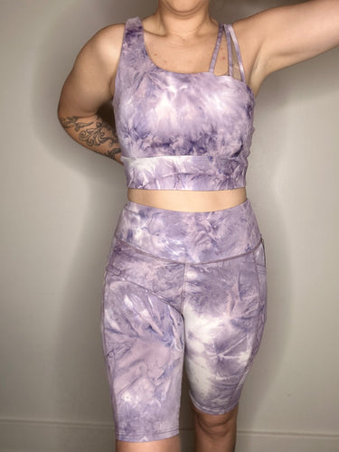 Purple Mixed Print Athletic Set