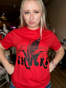 Shucks Tee in Red