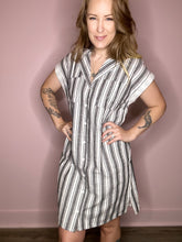 Load image into Gallery viewer, Charcoal Striped Dress