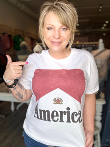 White Branded America Graphic Tee