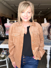 Load image into Gallery viewer, Camel Corduroy Button Down Shacket
