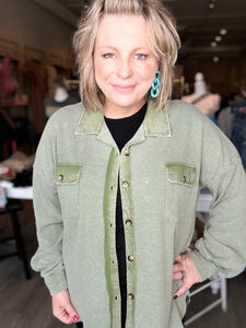 Olive Textured Shacket