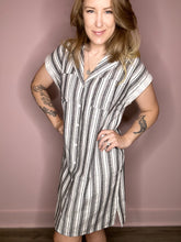 Load image into Gallery viewer, Charcoal Striped Dress