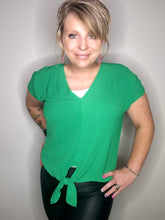 Load image into Gallery viewer, Kelly Green Bottom Tie Blouse