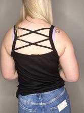 Load image into Gallery viewer, Black Back Detail Tank