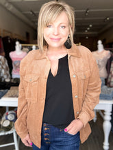 Load image into Gallery viewer, Camel Corduroy Button Down Shacket