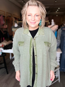 Olive Textured Shacket
