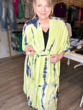 Load image into Gallery viewer, Lime Swirl Multi Print Kimono