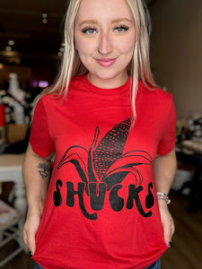 Shucks Tee in Red