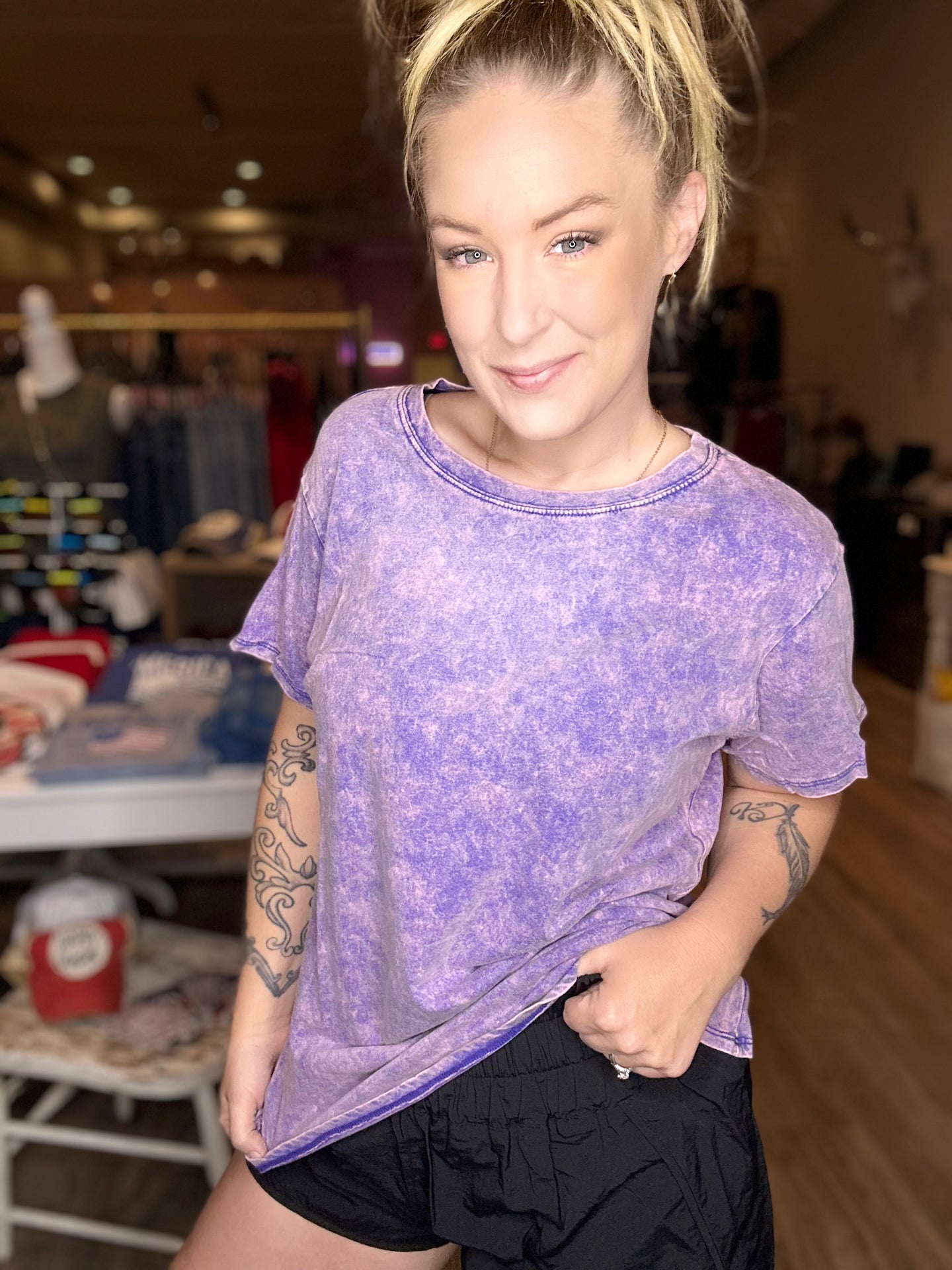 Vintage Purple Short Sleeve Top