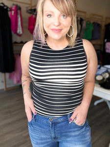 Black Striped Bodysuit