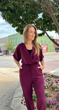 Load image into Gallery viewer, Plum Dolman Sleeve Jumpsuit