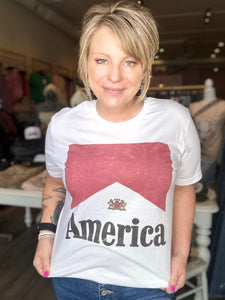 White Branded America Graphic Tee