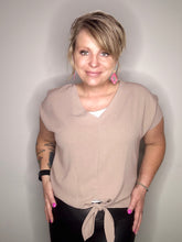 Load image into Gallery viewer, Camel Bottom Tie Blouse