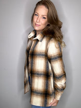 Load image into Gallery viewer, Camel Plaid Shacket