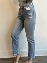 Load image into Gallery viewer, Risen High Rise Light Wash Distressed Jeans