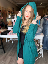 Load image into Gallery viewer, Turquoise Hoodie Cardigan