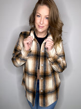 Load image into Gallery viewer, Camel Plaid Shacket