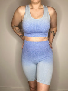 Blue Ombre Seamless Athletic Set