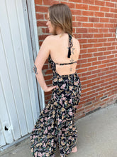 Load image into Gallery viewer, Black Floral Halter Maxi Dress